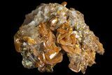 Wulfenite Crystal Cluster on Calcite - Mexico #139794-2